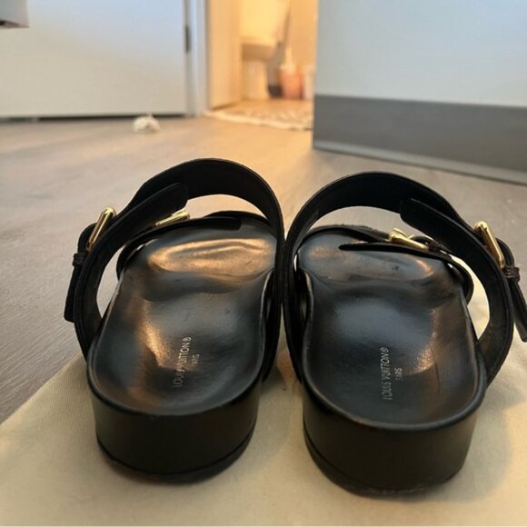 LOUIS VUITTON Bom Dia Flat Comfort Mule Sandal Size 38.5 - Picture 12 of 16